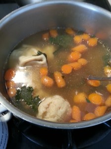 20140927_123504   Chicken Soup with Matzo Ball and Kreplach